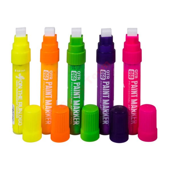 On The Run OTR.060 Paint Marker 15mm - Neon Colors (Yellow, Orange, Green, Violet, Pink)