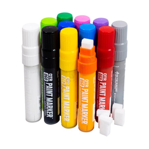 On The Run OTR.060 Paint Marker 15mm - white, black, yellow, orange, blazing red, baby blue, royal blue, light green, grass green, pink, violet, grey