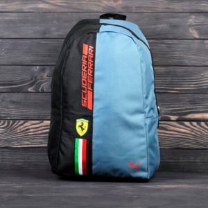 Стильный недорогой Черно-голубой рюкзак Ferrari&Puma купить Украина