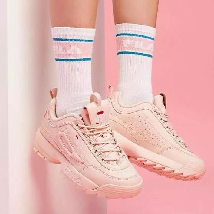 Women's pink fila store disruptor 2