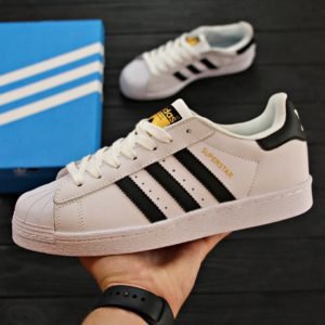 Купить кожаные белые кроссовки Adidas Superstar Classic Украина