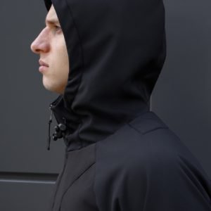 Мужская куртка Softshell чёрная с капюшоном тёплая демисезонная купить Украина