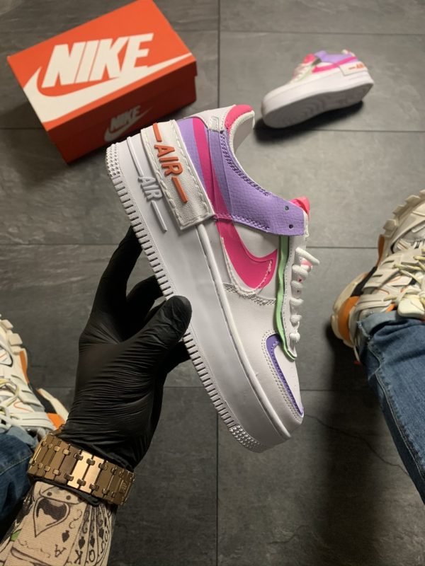Кроссовки женские Nike Air Force Shadow White Violet Pink