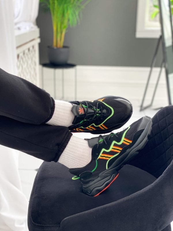 Кроссовки мужские Adidas Ozweego Black Orange Green