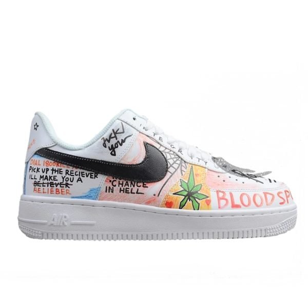 Кроссовки мужские Pauly Vlone x Nike Air Force 1 Low Custom Graffiti White For