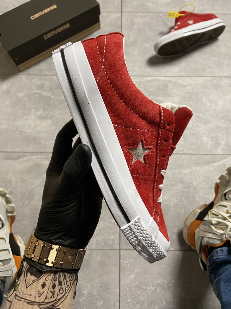 Converse one star premium suede red online