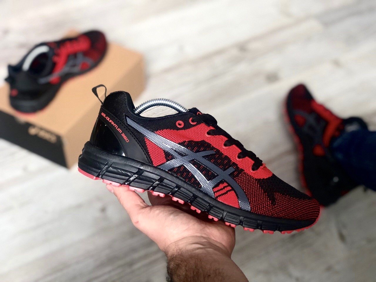 Asics gel quantum 360 red and black hotsell