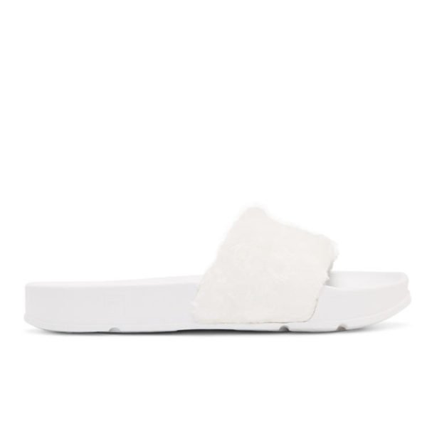 Тапки женские Fila Faux Fur Pool Slide Sandals White