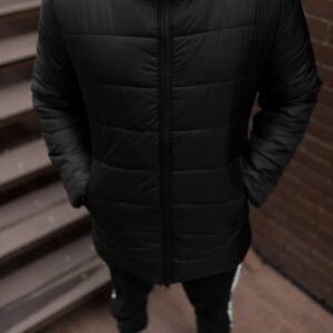 Мужская зимняя удлинённая куртка Black