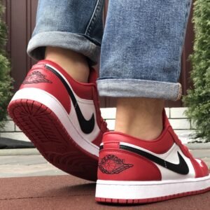 Кроссовки мужские Nike Air Jordan 1 Low White Red
