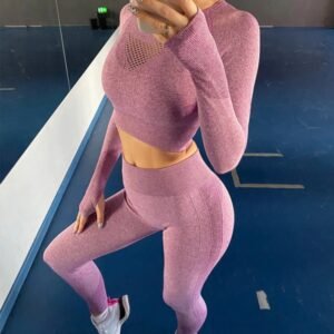 Женский Спортивный костюм Pink - 2 (Лосины + Топик)
