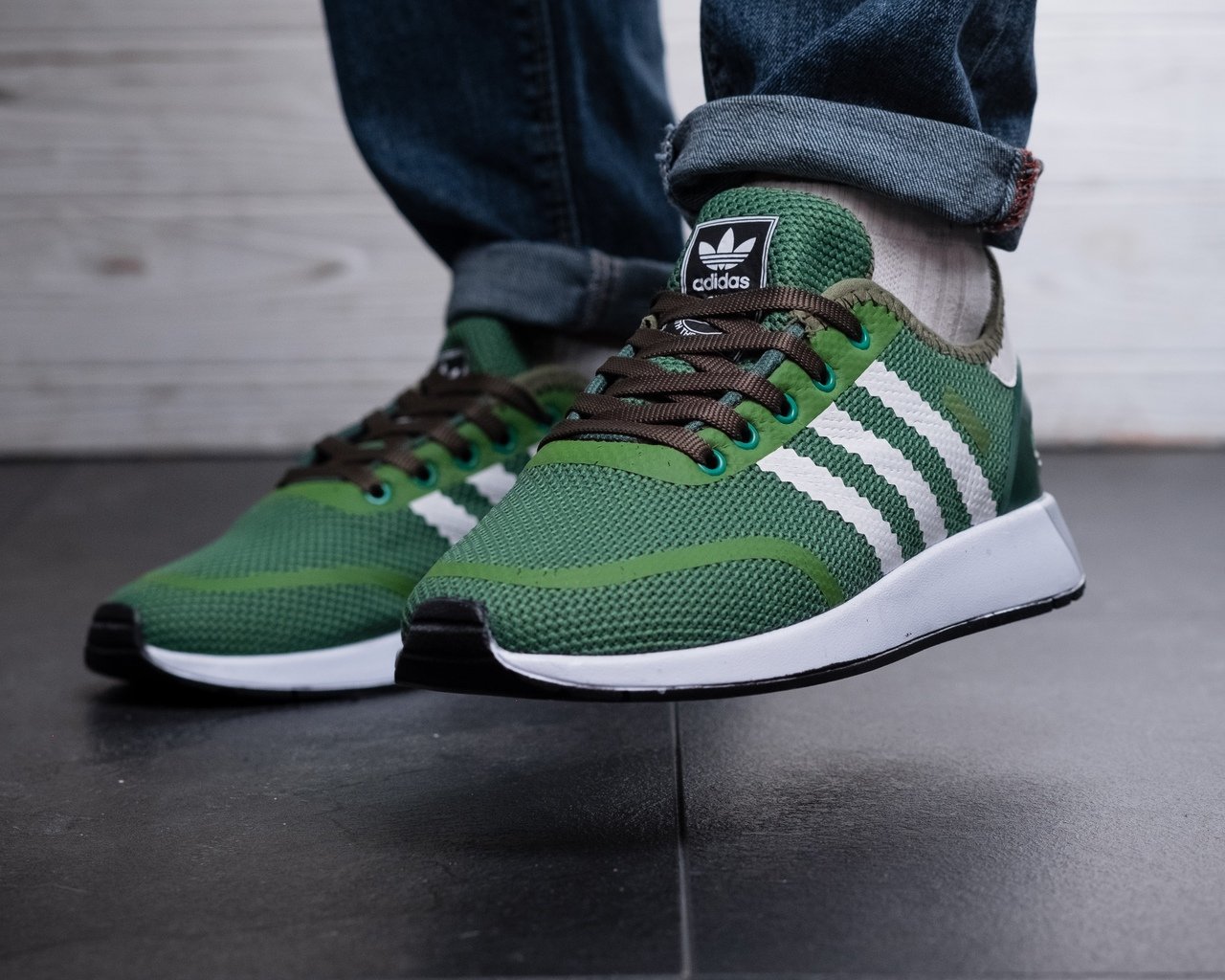 Adidas green suede iniki best sale