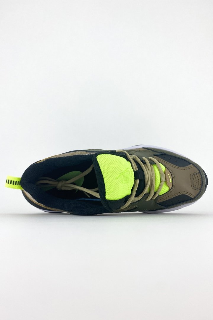 Nike m2k tekno black best sale and green