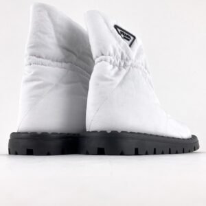 Ботинки Женские Prada Quilted Nylon Snow Boots White Зимние