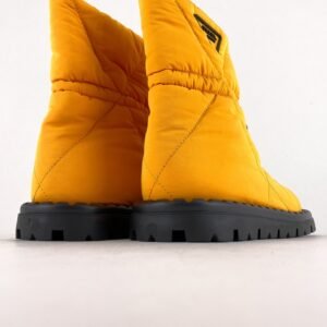 Ботинки Женские Prada Quilted Nylon Snow Boots Orange Зимние
