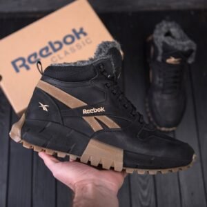 Мужские зимние кожаные ботинки Reebok Black brown