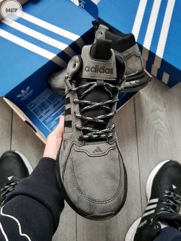 Кроссовки Мужские Adidas Boost Grey Black Зимние