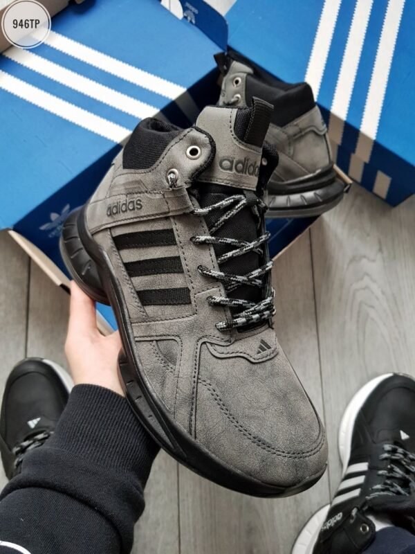 Кроссовки Мужские Adidas Boost Grey Black Зимние