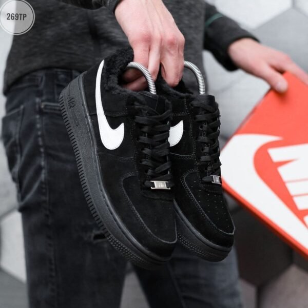 Кроссовки мужские Nike Air Force Low Dark Black Зимние