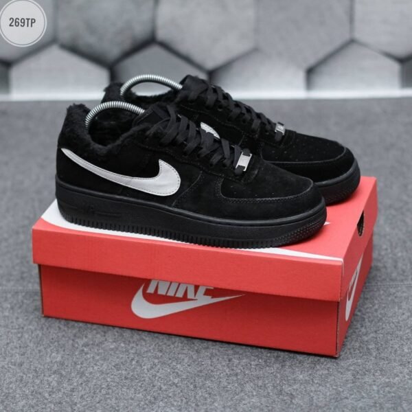 Кроссовки мужские Nike Air Force Low Dark Black Зимние