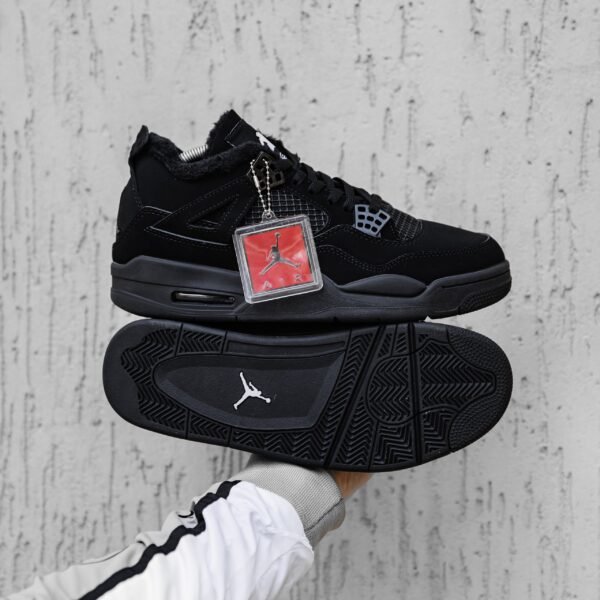 Кроссовки Мужские Nike Air Jordan 4 Retro Black Зимние