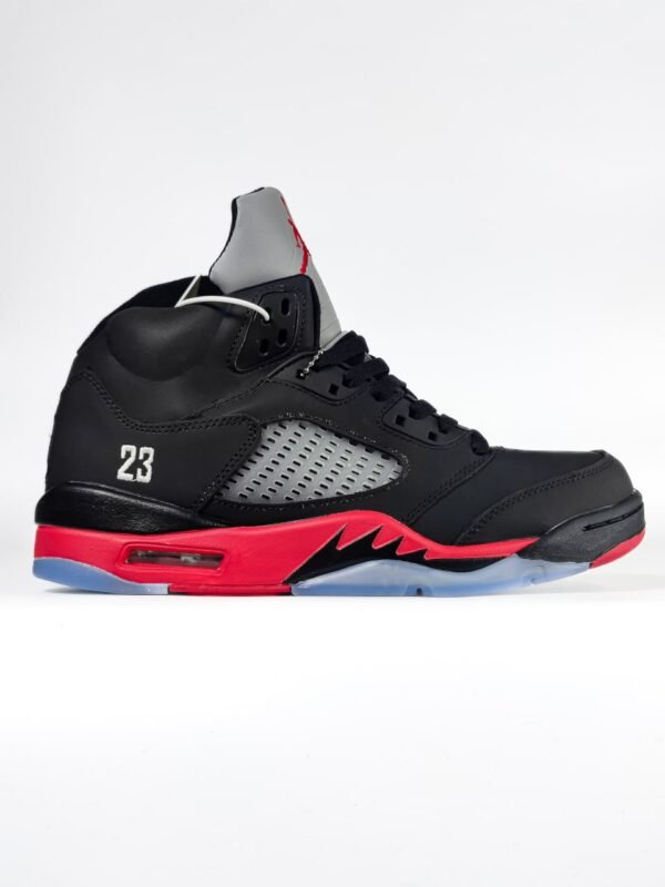 Кроссовки Мужские Nike Air Jordan 5 Black-Red Fur