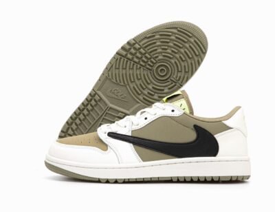 Кроссовки Мужские Nike Air Jordan Cut The Check x Travis Scott White Green