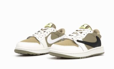 Кроссовки Мужские Nike Air Jordan Cut The Check x Travis Scott White Green