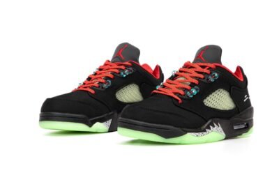 Кроссовки Мужские Nike Air Jordan 4 Low Black Red Green