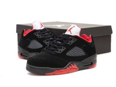 Кроссовки Мужские Nike Air Jordan 4 Low Black Red