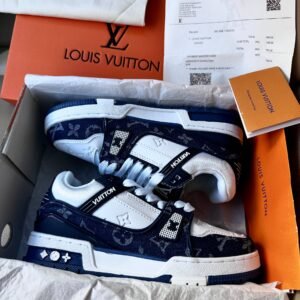 Кроссовки Louis Vuitton Trainer Sneaker White Blue