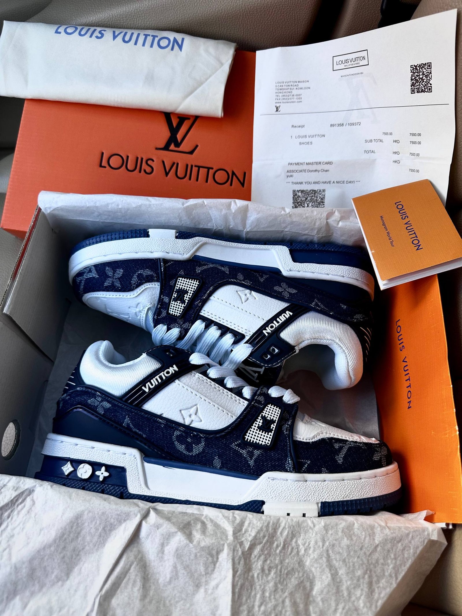 Кроссовки Louis Vuitton Trainer Sneaker White Blue Кроссовки Louis Vuitton Trainer Sneaker White Blue