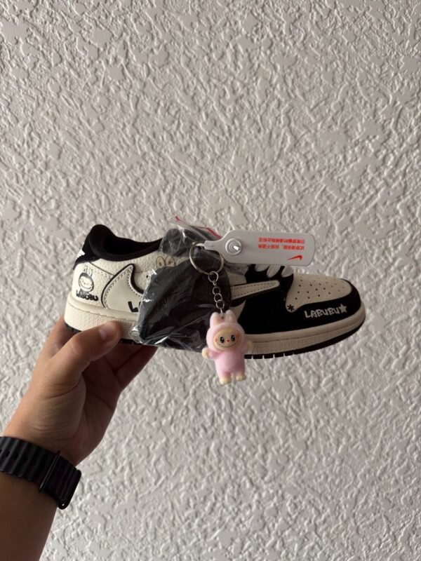 Кроссовки Женские Nike Air Jordan 1 low Travis Scott x Labubu Black Beige
