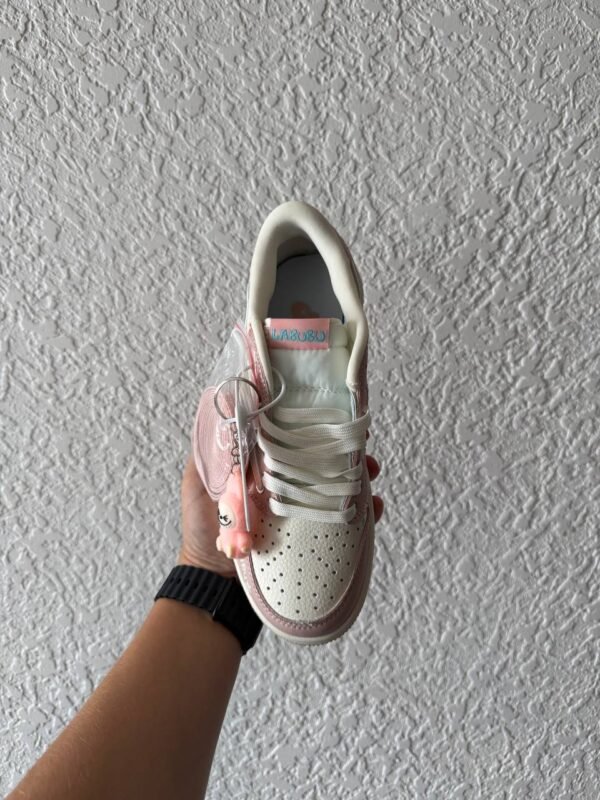 Кроссовки Женские Nike Air Jordan 1 low Travis Scott x Labubu Pink Beige