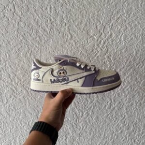 Кроссовки Женские Nike Air Jordan 1 low Travis Scott x Labubu Violet