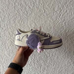 Кроссовки Женские Nike Air Jordan 1 low Travis Scott x Labubu Violet