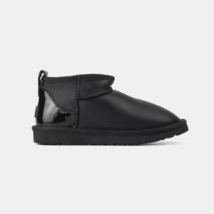 UGG Mini Ugg Ultra Mini Black Leather Lacquer