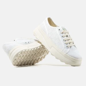 Женские кроссовки Gucci Tennis 1977 GG Monogram White