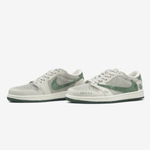 Кроссовки Nike Air Jorgan 1 Low x Travis Scott x Gucci Green Beige