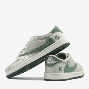 Кроссовки Nike Air Jorgan 1 Low x Travis Scott x Gucci Green Beige