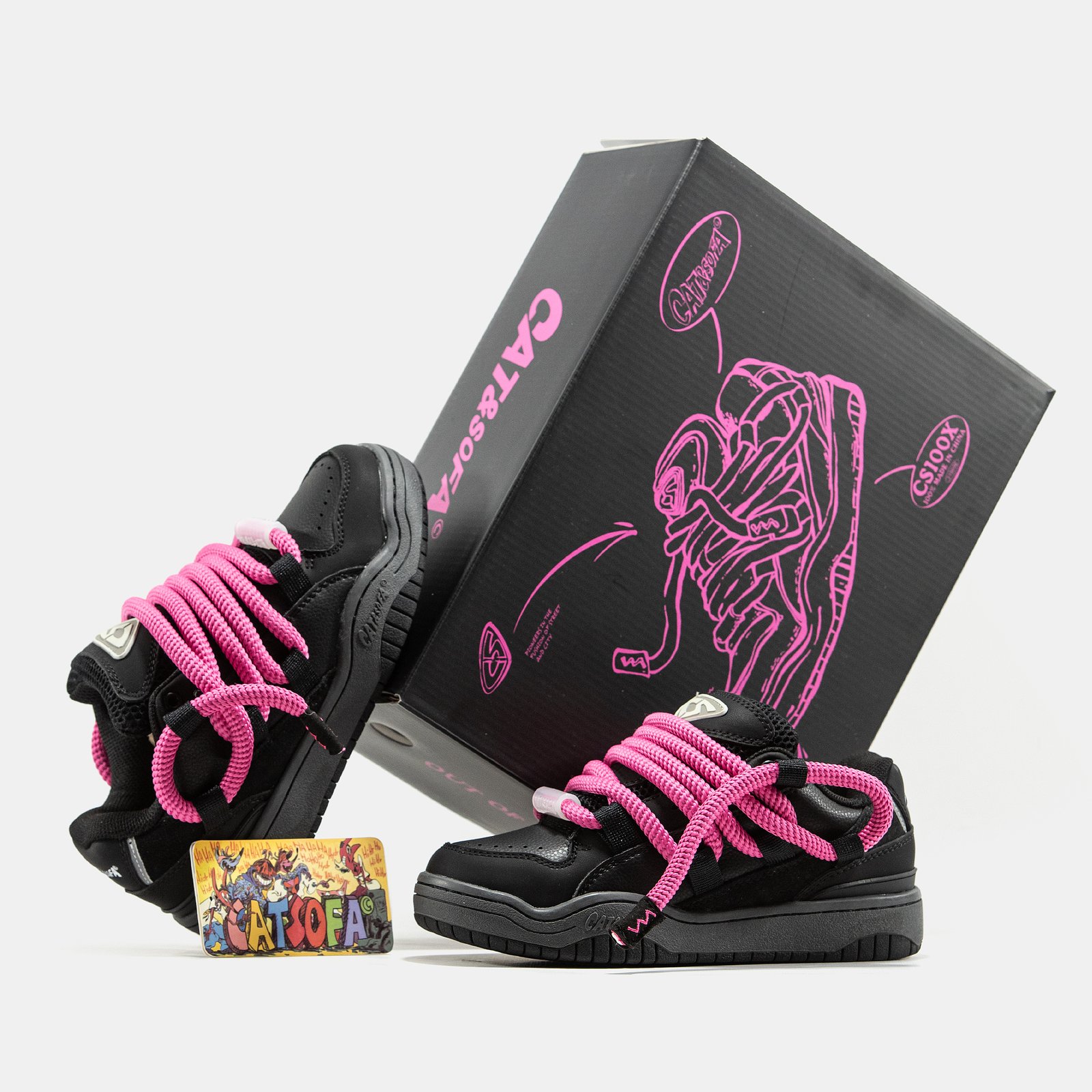 Кроссовки Женские Cat&Sofa Dreadlocks Black Pink