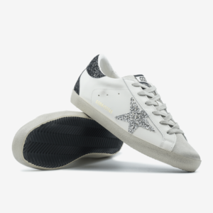 Кроссовки Женские Golden Goose Glitter Superstar Silver Black