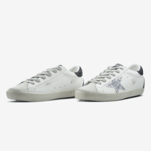 Кроссовки Женские Golden Goose Glitter Superstar Silver Black