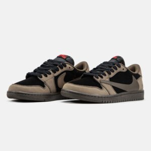 Кроссовки Мужские Nike Air Jordan 1 Low x Travis Scott Brown Black