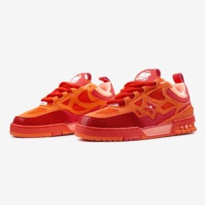 Кроссовки Louis Vuitton Skate Sneaker Red Mix Orange Cowhide