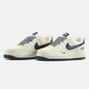 Кроссовки Мужские Nike Air Force 1 Low x Supreme Off White Dark Blue