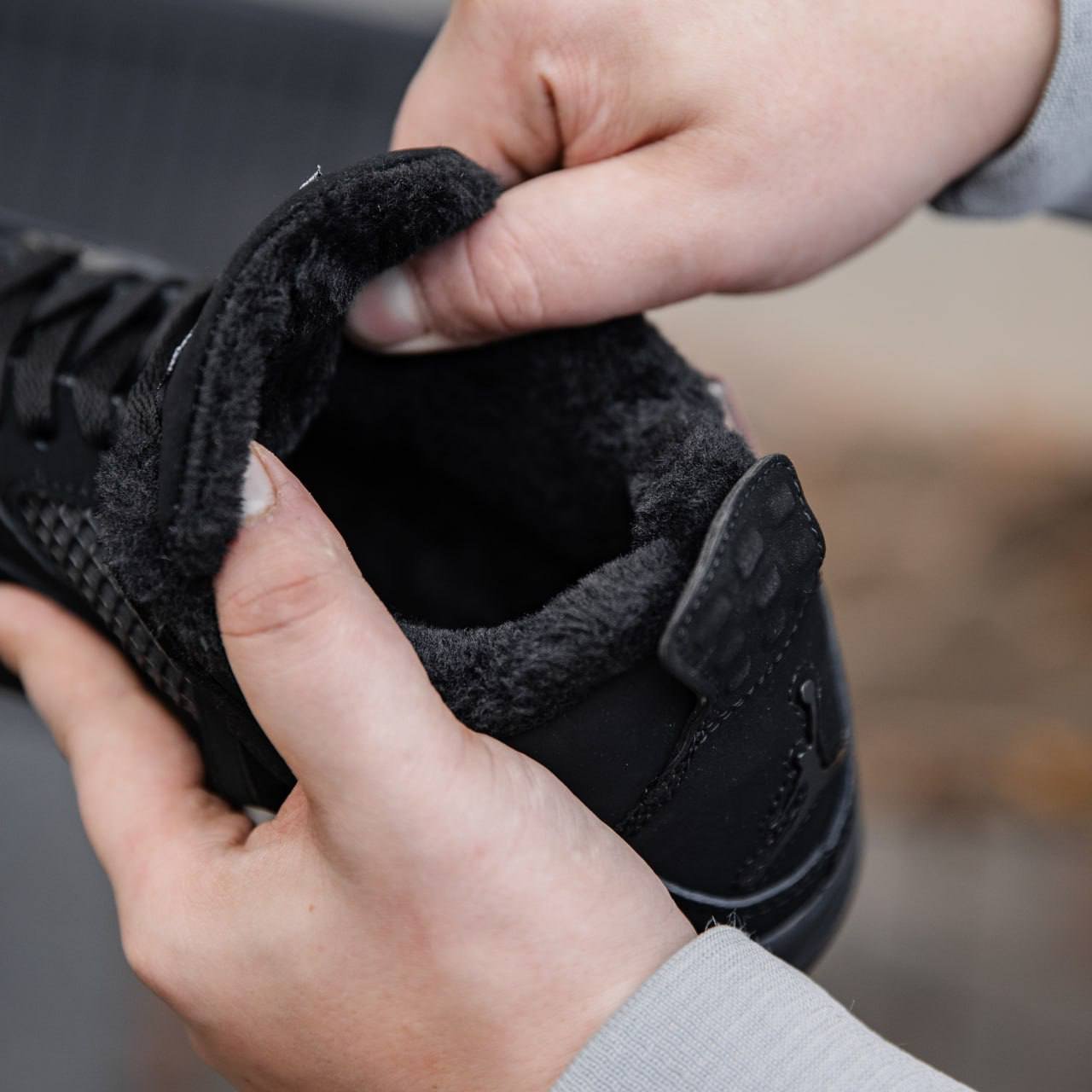 Кроссовки Мужские Nike Air Jordan 4 Black Зимние Кроссовки Мужские Nike Air Jordan 4 Black Зимние