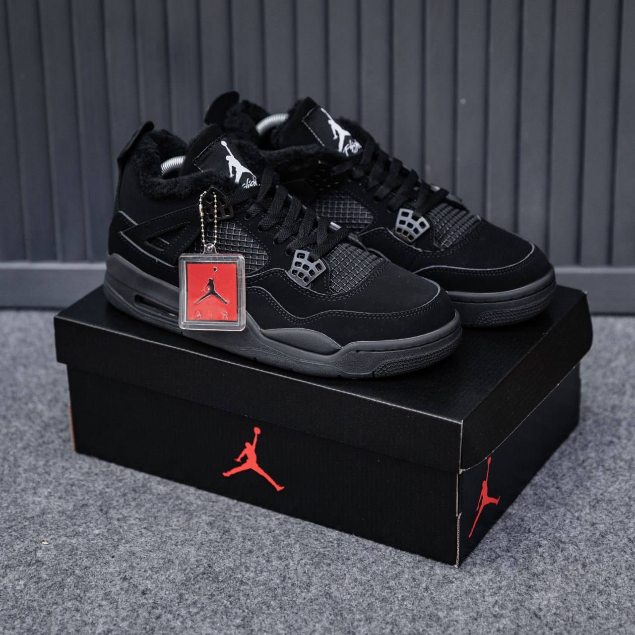 Кроссовки Мужские Nike Air Jordan 4 Black Зимние Кроссовки Мужские Nike Air Jordan 4 Black Зимние
