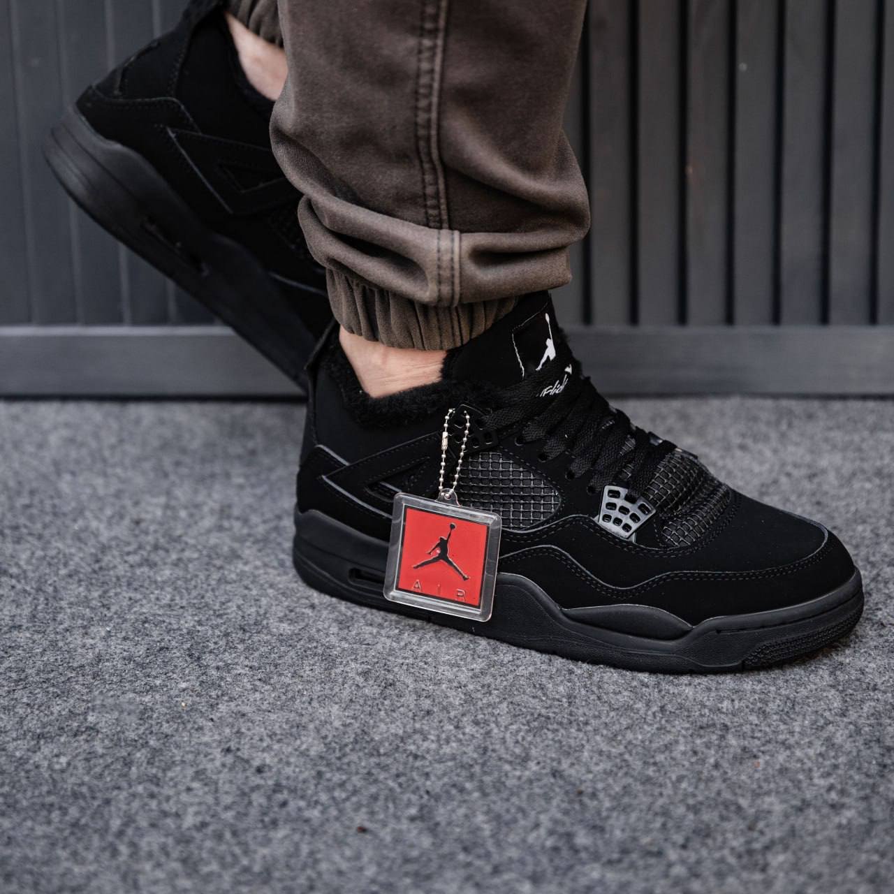 Кроссовки Мужские Nike Air Jordan 4 Black Зимние Кроссовки Мужские Nike Air Jordan 4 Black Зимние
