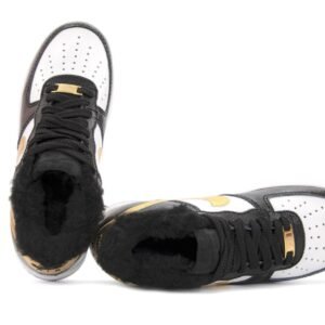 Кроссовки Женские Nike Air Force low Winter White Black Gold